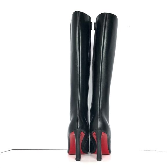 NEW Christian Louboutin Condora Botta 85 Black Knee High Pointed Toe Boots 37 - Picture 4 of 10